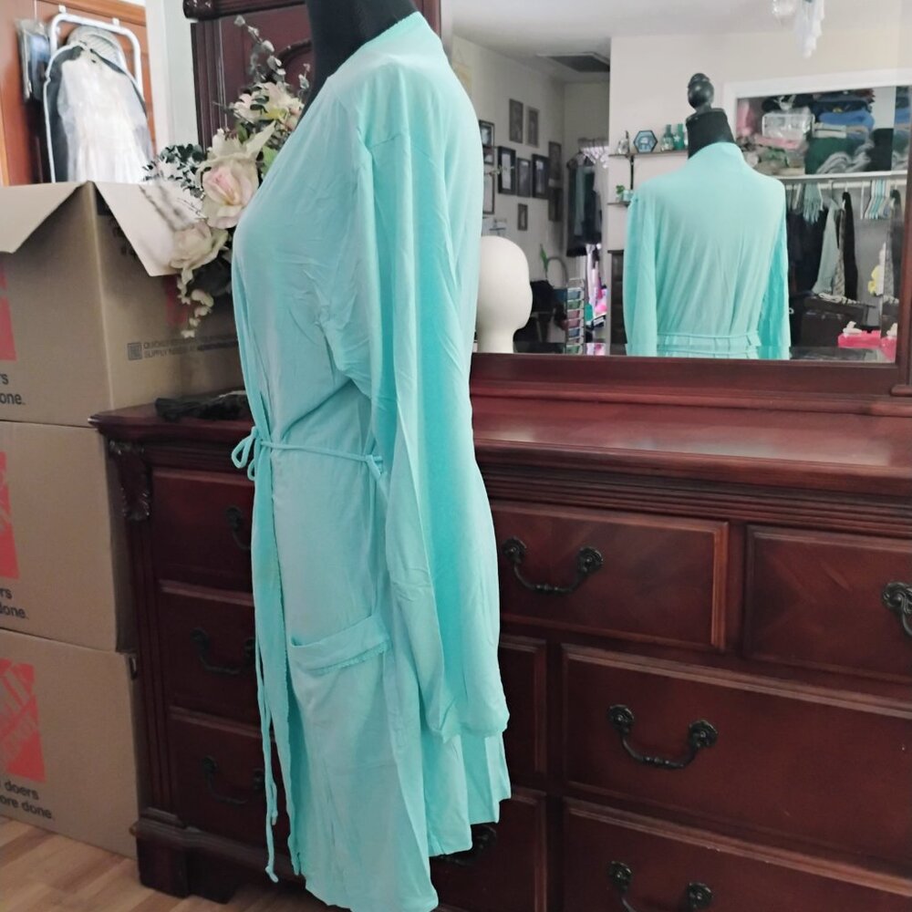 Pale Blue Robe with Front Pockets - Picture 2 of 5